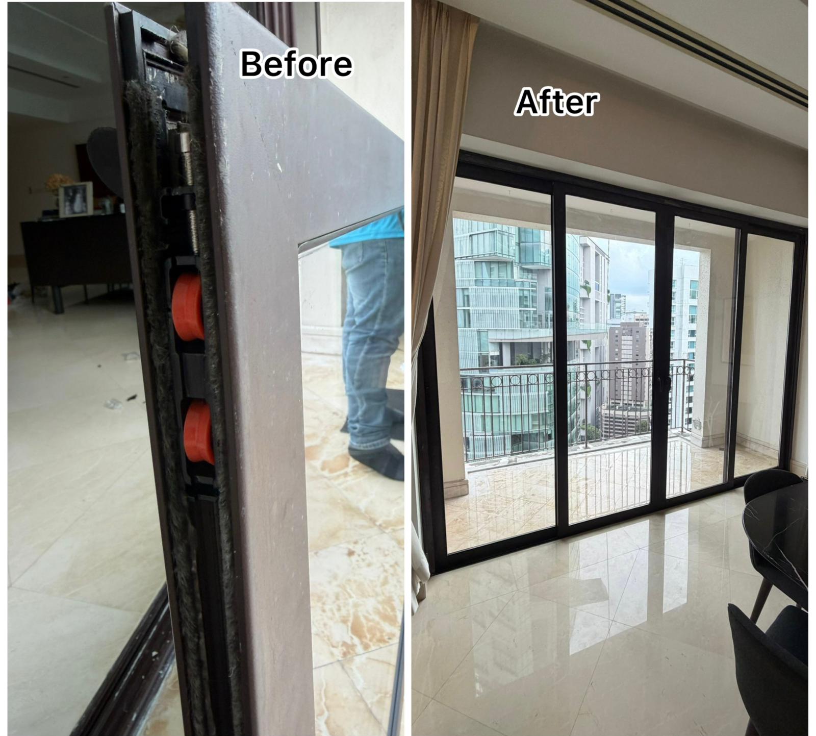Sliding Glass Door Roller Replacement & Track Alignment Service in Singapore